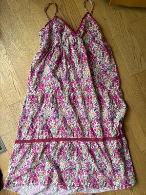 Floral Pink & Purple Tie-Strap Sundress